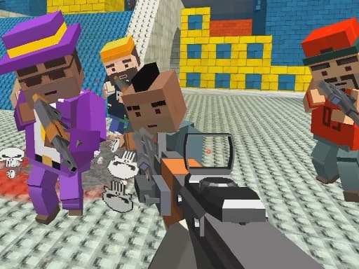 GunGame shooting warfare blocky gangster - play free online