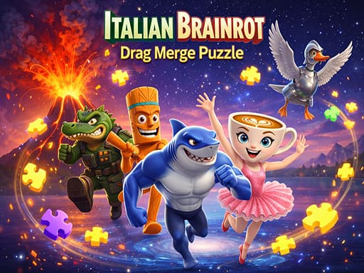 Italian Brainrot Drag Merge Puzzle - play free online